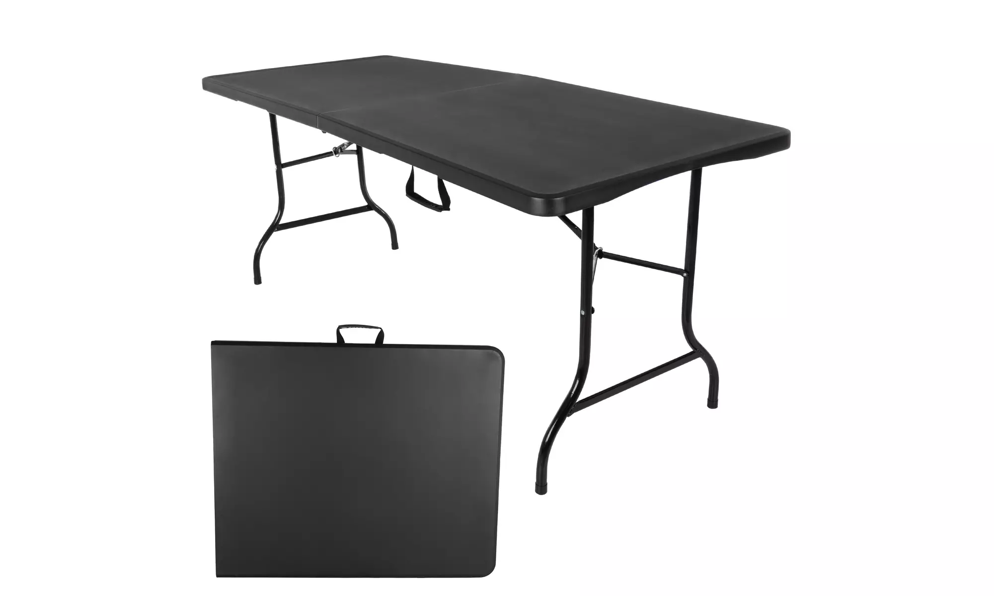 6ft Lightweight Folding Table for Camping, Playing Cards, and Crafting (Black) - Primary Image