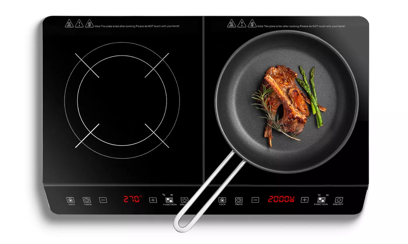 iMounTEK 4000W Dual Induction Cooktop Portable Double Burner with 9 Power Levels