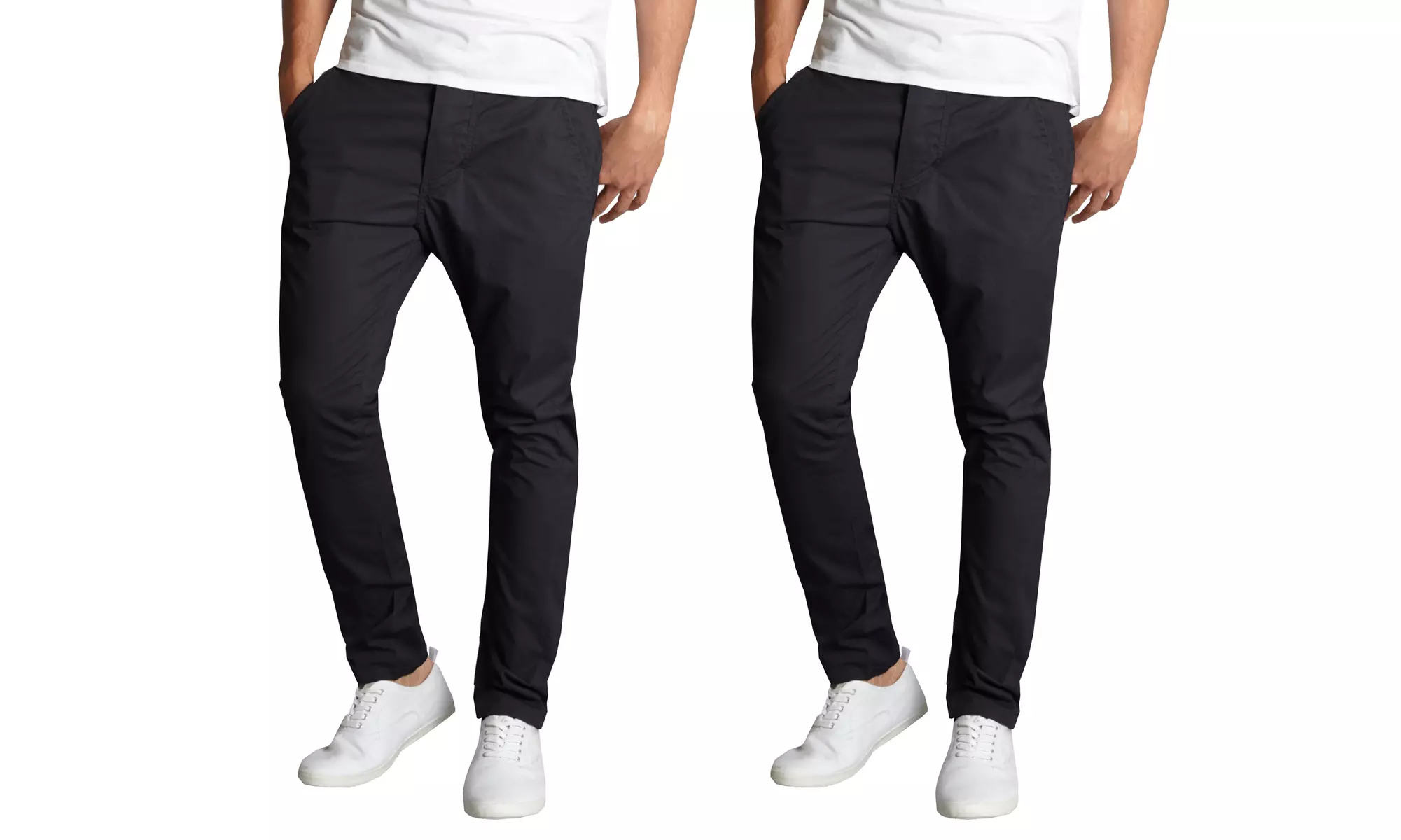 2-Pack Galaxy By Harvic Men's Slim-Fit Cotton Chino Pants (30-42)