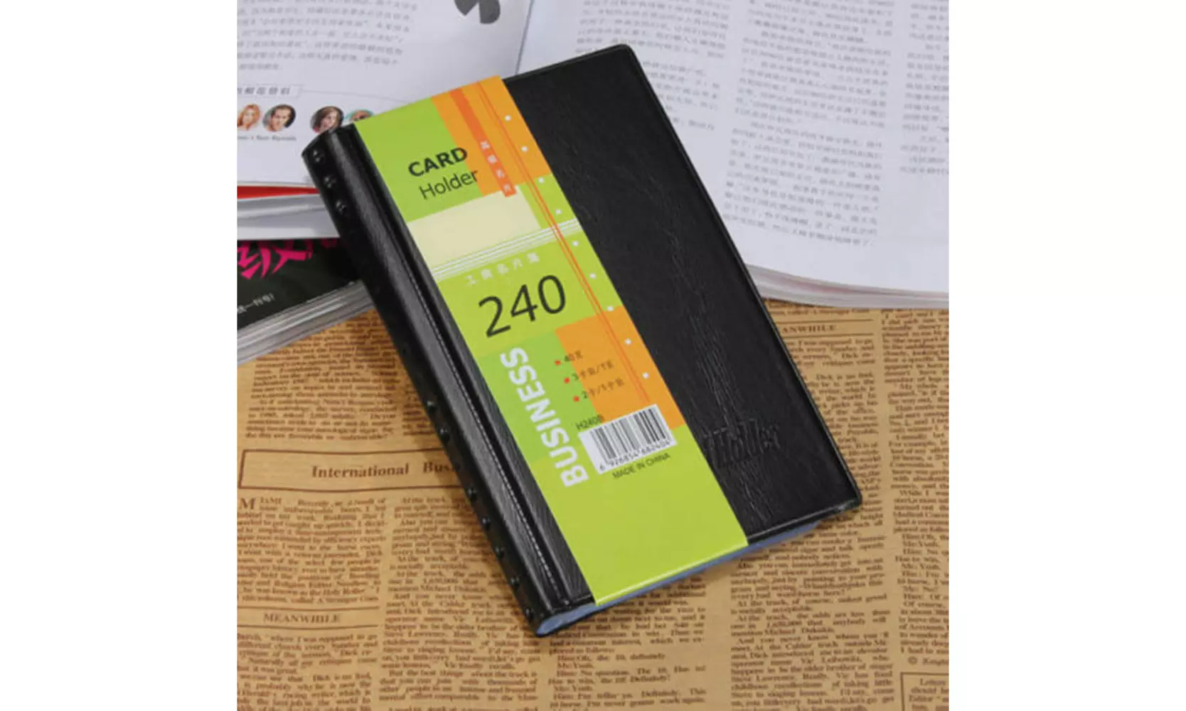 Leather 240 Cards Business Name ID Credit Card Holder Book Case Keeper Organizer