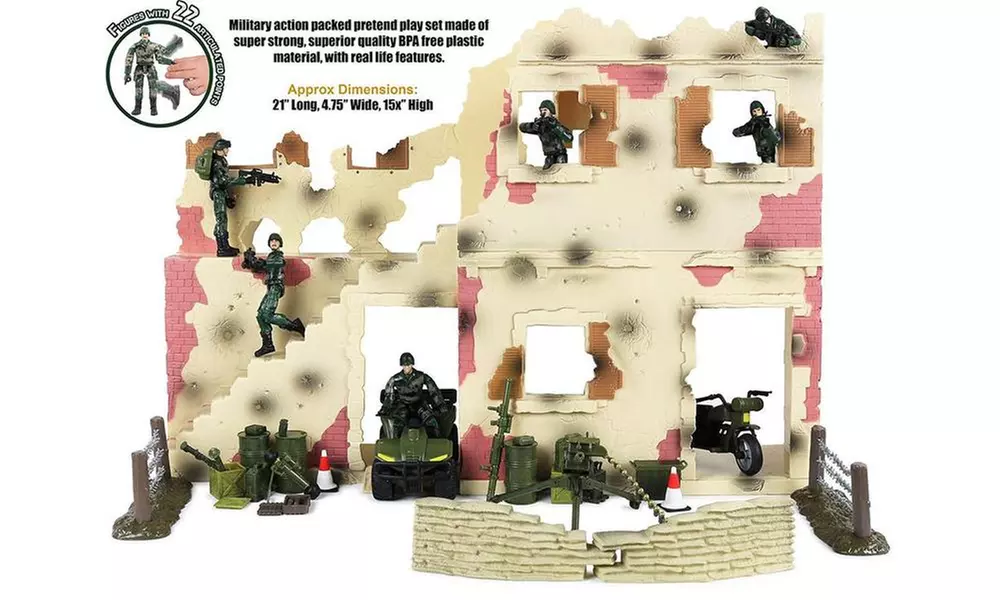 Click N' Play Urban Warfare Battlefield Military Play Set (44-Piece) - Second Medium