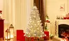 Costway Pre-Lit Artificial Christmas Tree with Branch Tips | Warm White LED Lights | Easy Setup & Home Decor