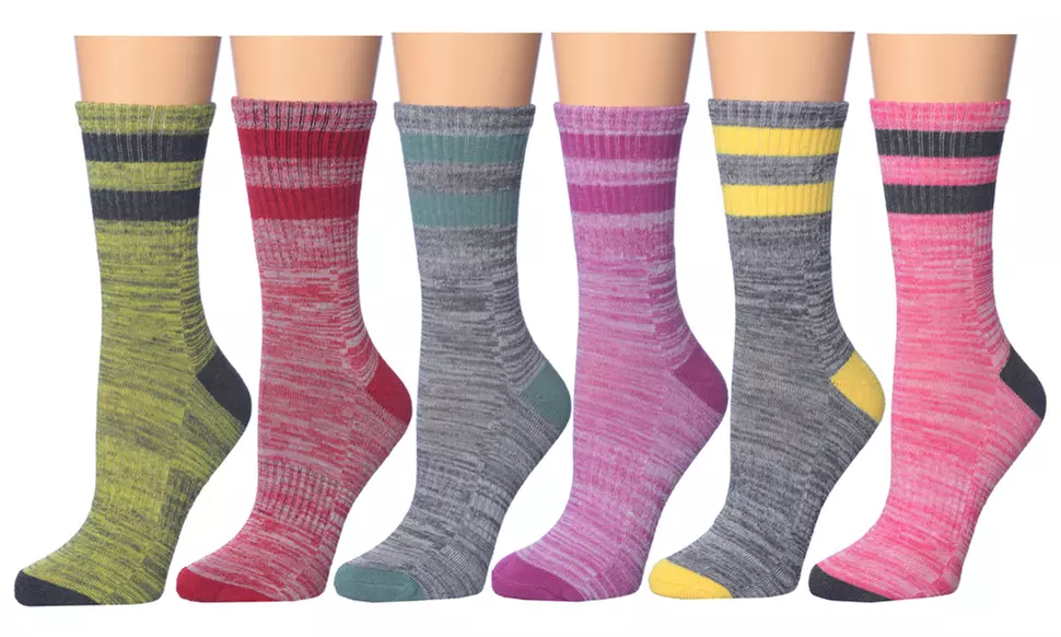 Frenchic Cushioned Sole and Toe Winter Crew Socks (6-Pairs)