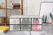 NewHome Transparent Shoe Boxes Foldable Stackable Storage Bin Organizer (6-Pack) - Second Medium