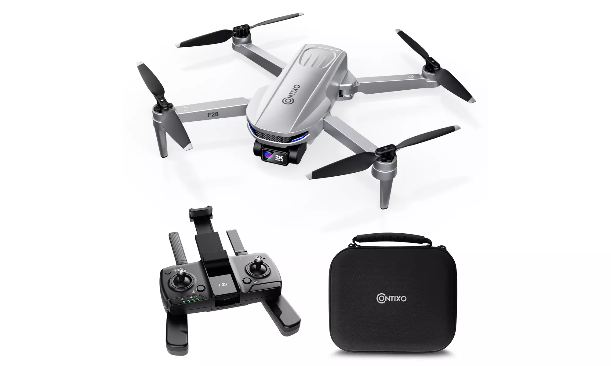 Contixo F28 GPS Drone with Camera, 2K Camera FHD, Foldable FPV, FAA-Exempt