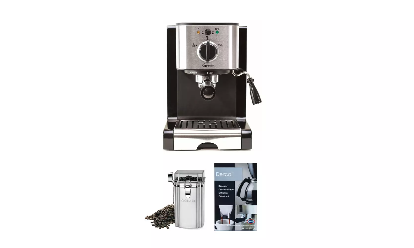 Capresso EC100 Pump Espresso and Cappuccino Machine (Black and Stainless) Bundle - Primary Image