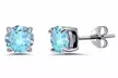 Birthstone & 18K Gold Accent Gemstone Solitaire Stud Earrings | 6mm Round: The Most Perfect Birthday or Holiday Gift! - Second Medium