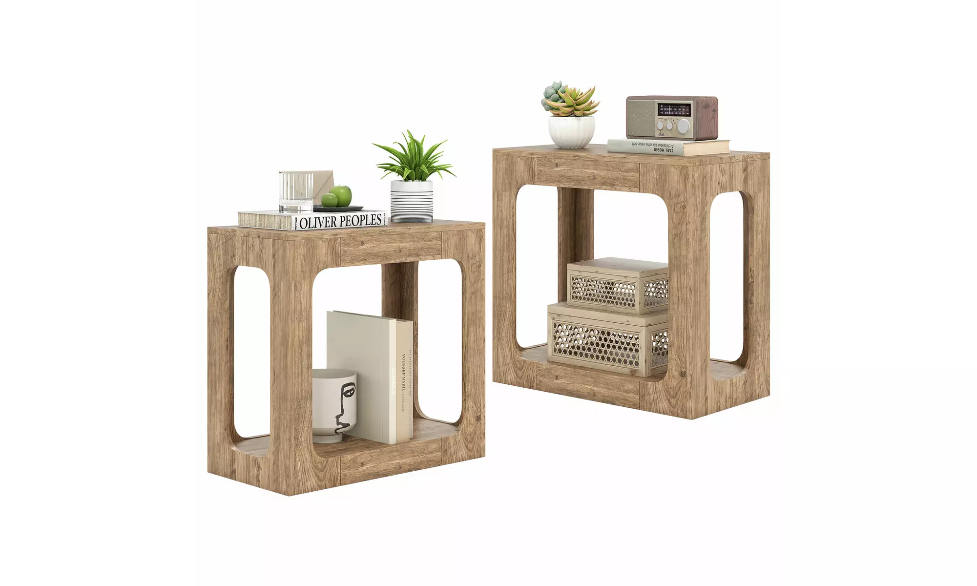 One or Two Costway 2-Tier End Table with Storage Shelf