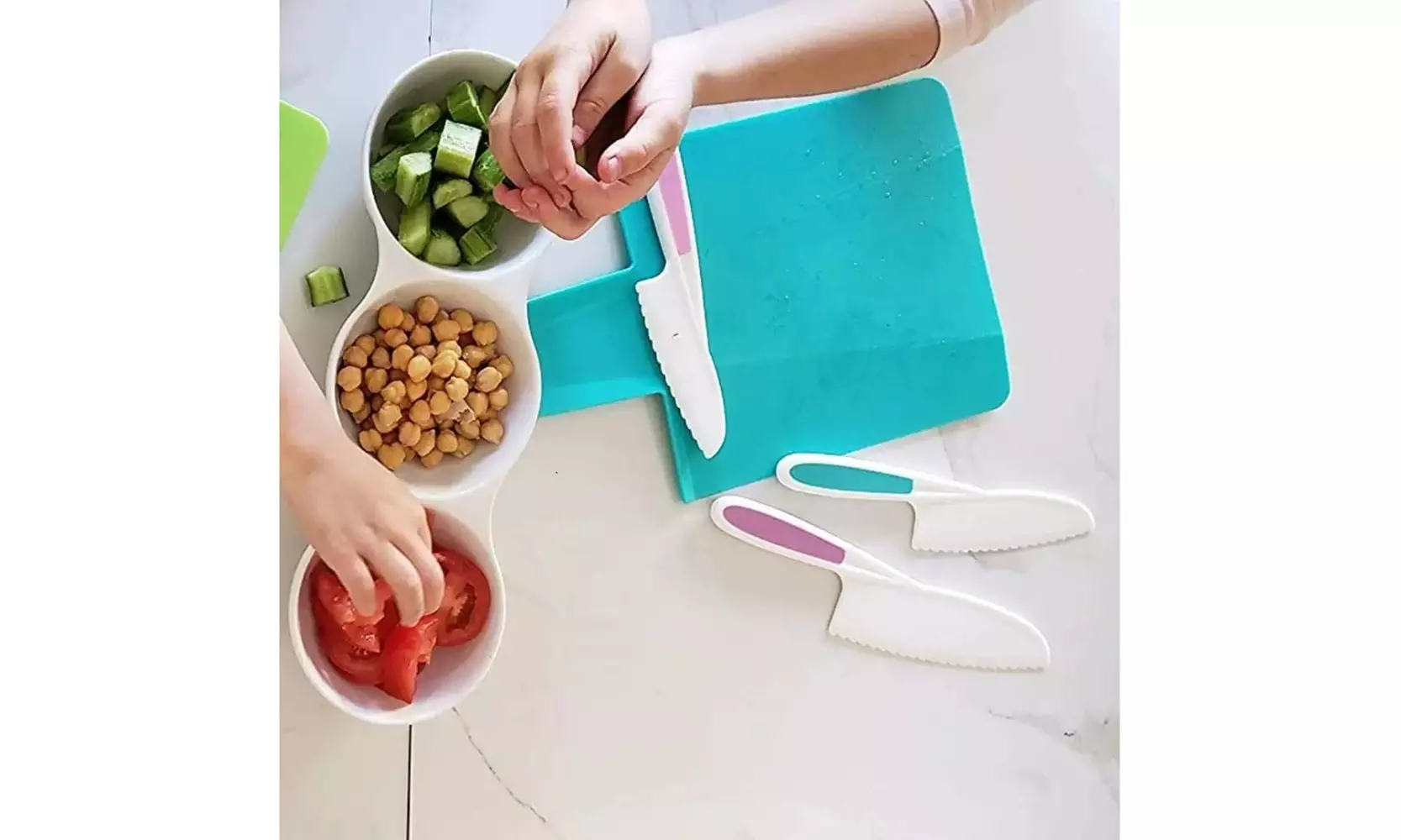Tovla Jr. 3-Piece Nylon Kitchen Baking Knife Set for Kids in 3 Sizes & Colors
