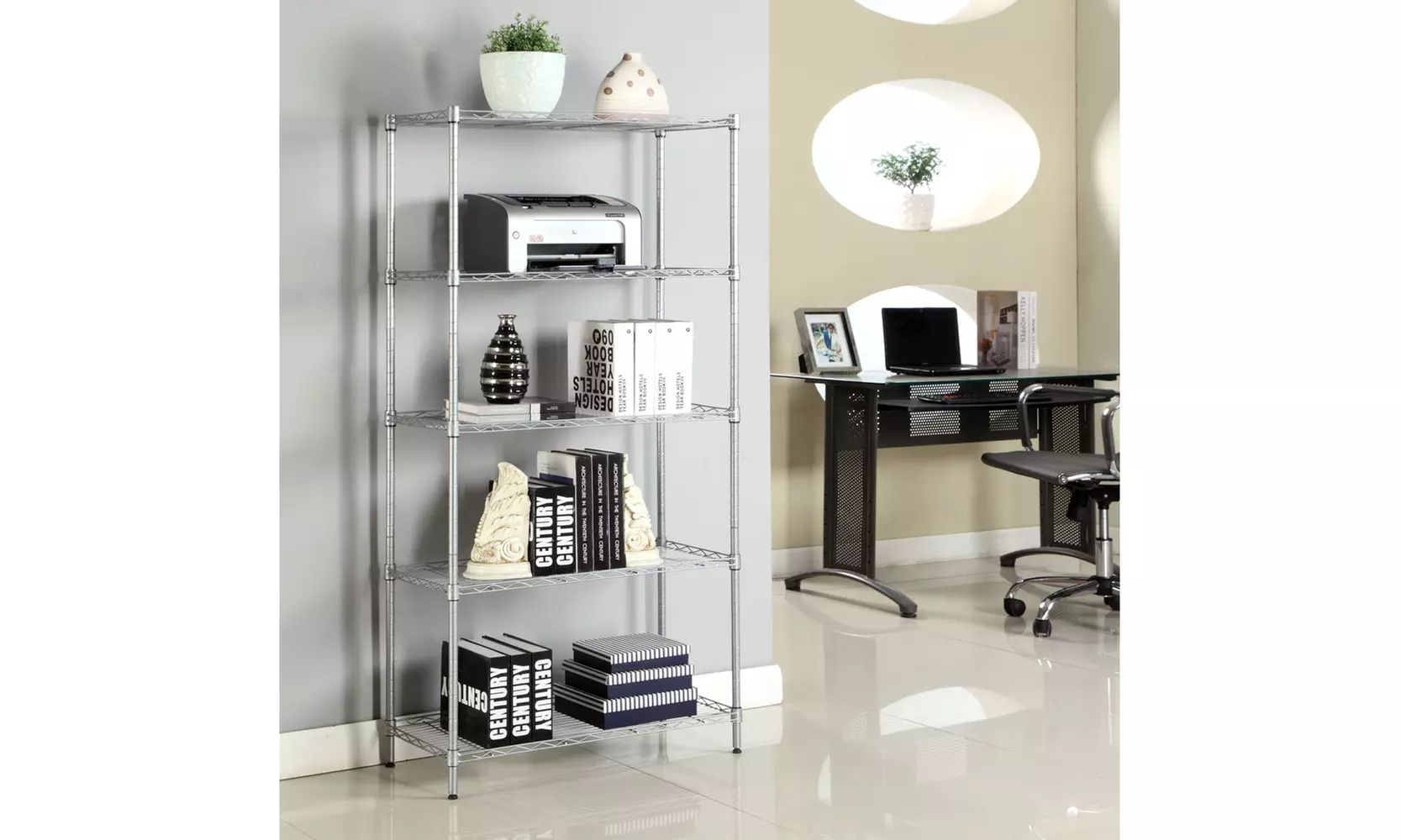 Rectangle Carbon Steel Metal Assembly 5-Shelf Storage Rack - Primary Image