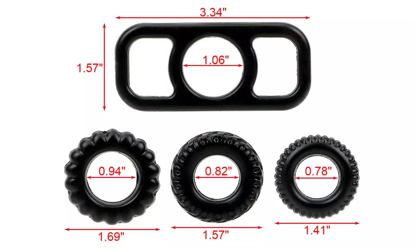 4pcs/set Silicone Penis Ring C-Ring Erection Enhancing