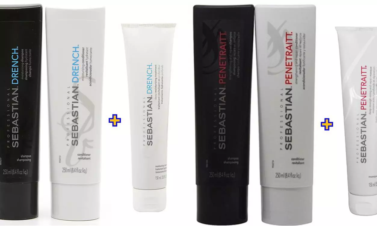 Sebastian Drench/Penetraitt Shampoo & Conditioner 8.4 oz Duo with Treatment - Primary Image
