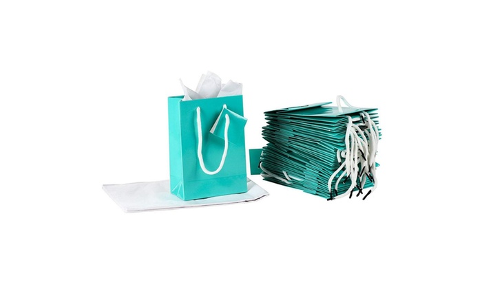 teal favor bags