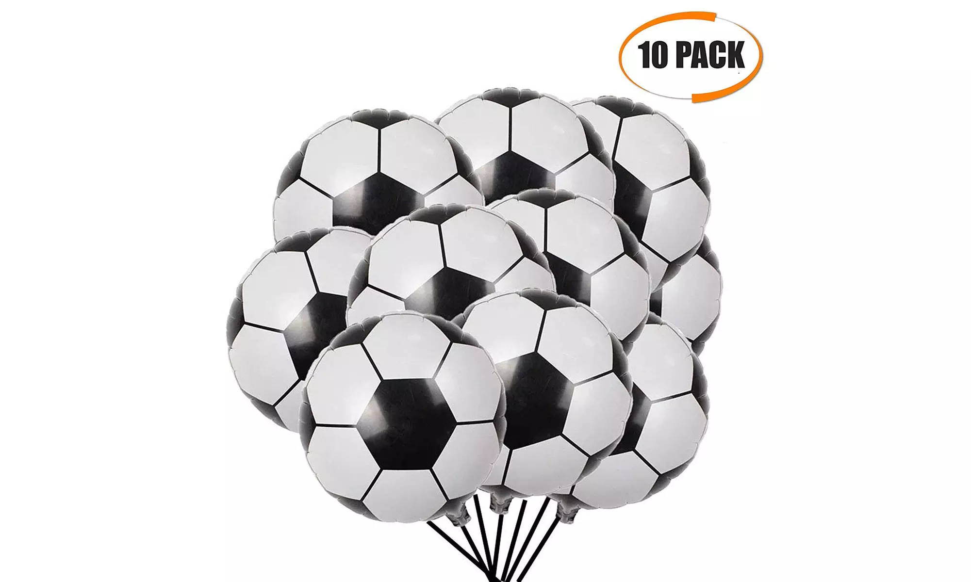 ETCBUYS Foil Balloon Soccer - Birthday Party Decoration Football Helium - 10 Pcs - Primary Image