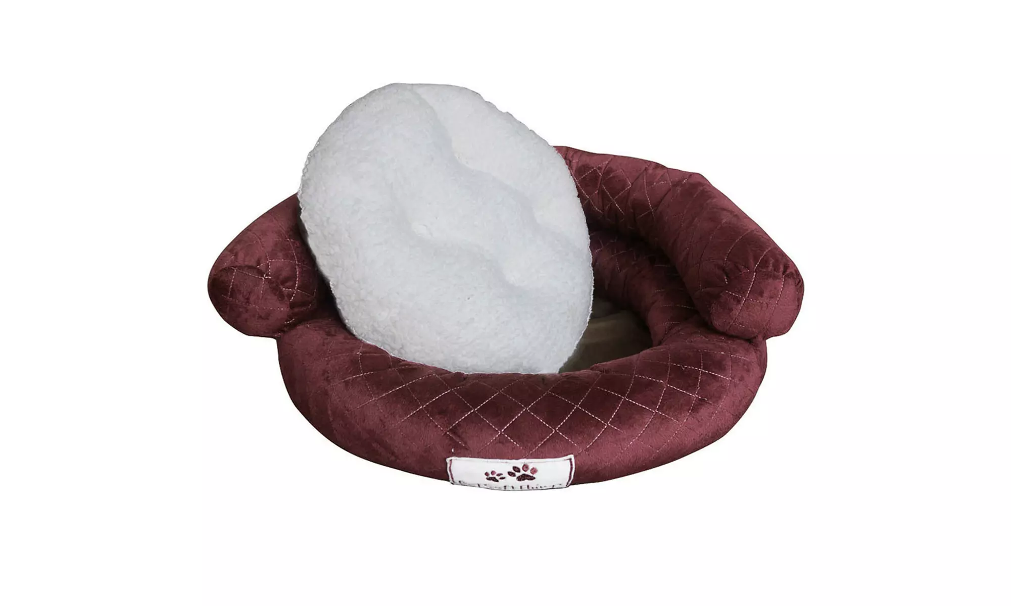 Small Dog Bed Plush Fluffy Soft Warm Calming Small Dog Puppy Kitten Cat Pet Bed