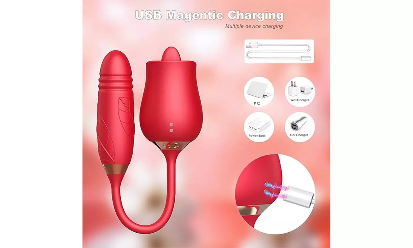 Double the Pleasure: 2 In 1 Tongue Licking G-spot Vibrator with Telescopic