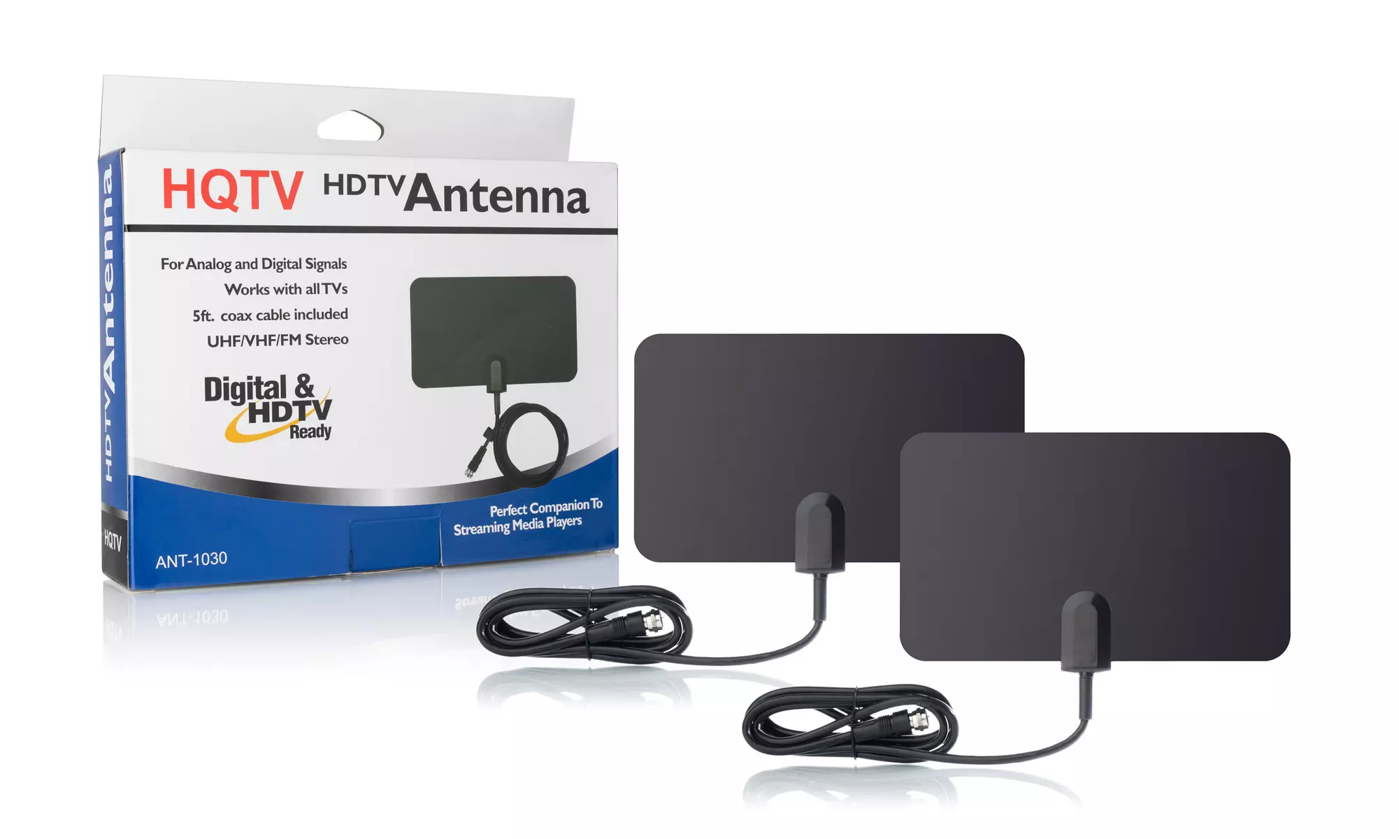 HDTV Slim Antenna For Satellite, Cable Backup & Digital TV Signal, Set of 2 - Primary Image