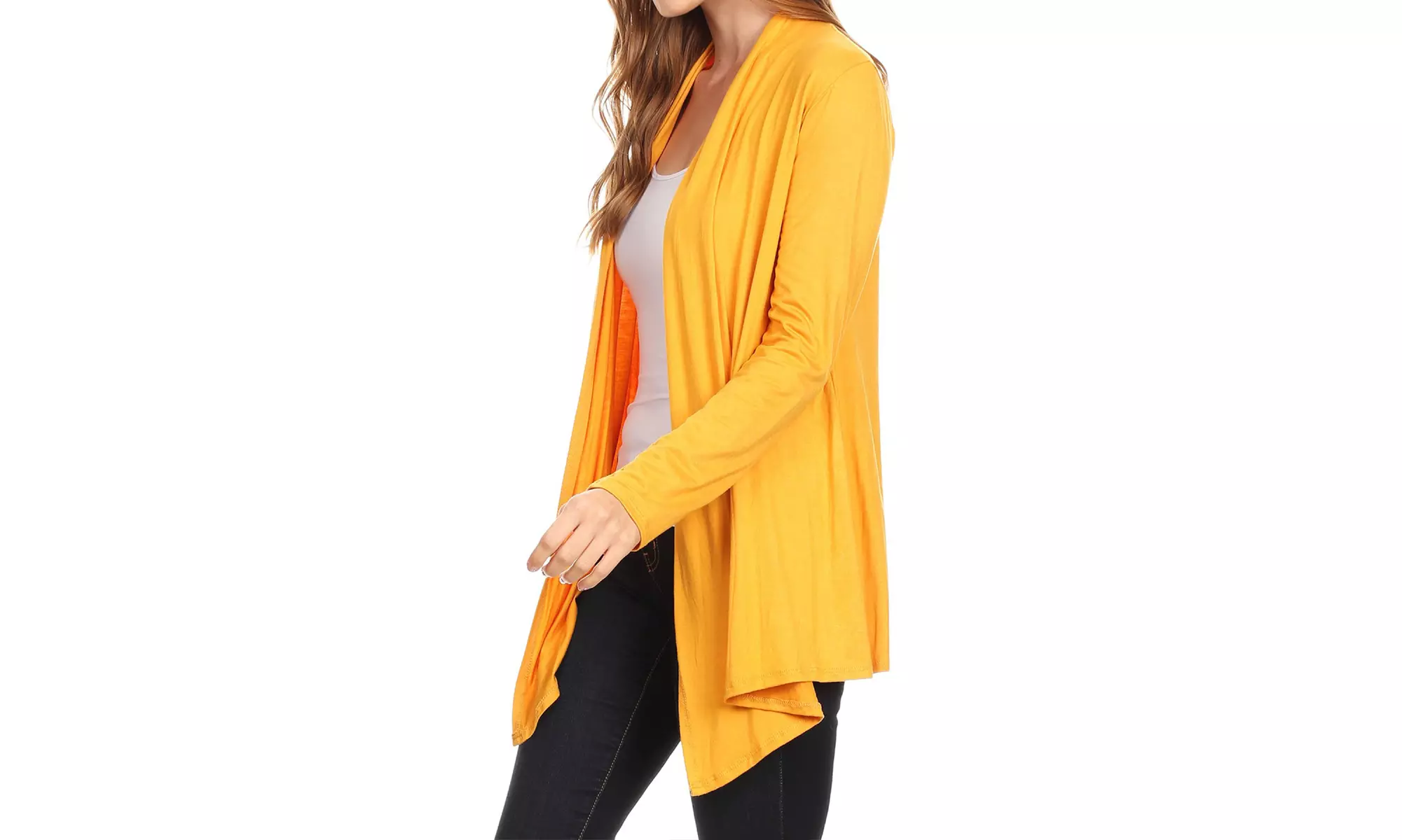 Solid Lightweight Soft Long Sleeves Open Front Cardigan