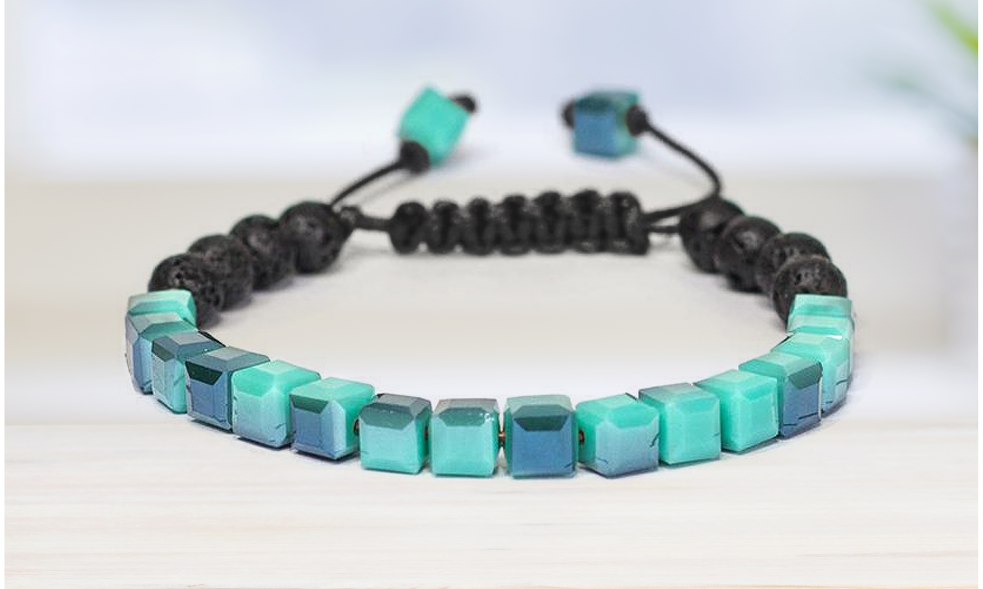 Lava Stone Glass Diffuser Bracelet with Optional Essential Oils