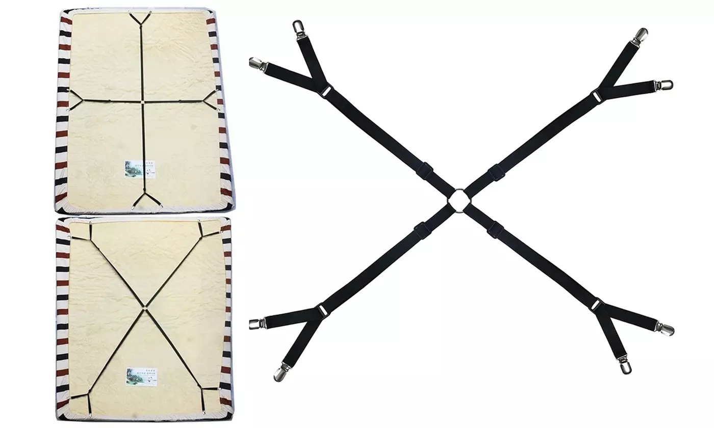 2PCS Bed Sheet Matress Holder Fastener Grippers Clips Suspender Straps - Primary Image