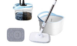 NewHome Spin Mop & Bucket Set with Dual Water Compartments for Easy Cleaning NewHome Spin Mop & Bucket Set with Dual Water Compartments for Easy Cleaning