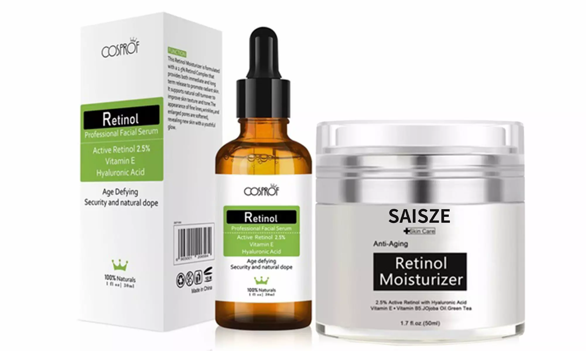 Retinol Serum & Moisturizing Cream for Wrinkles, Fine Lines - Primary Image