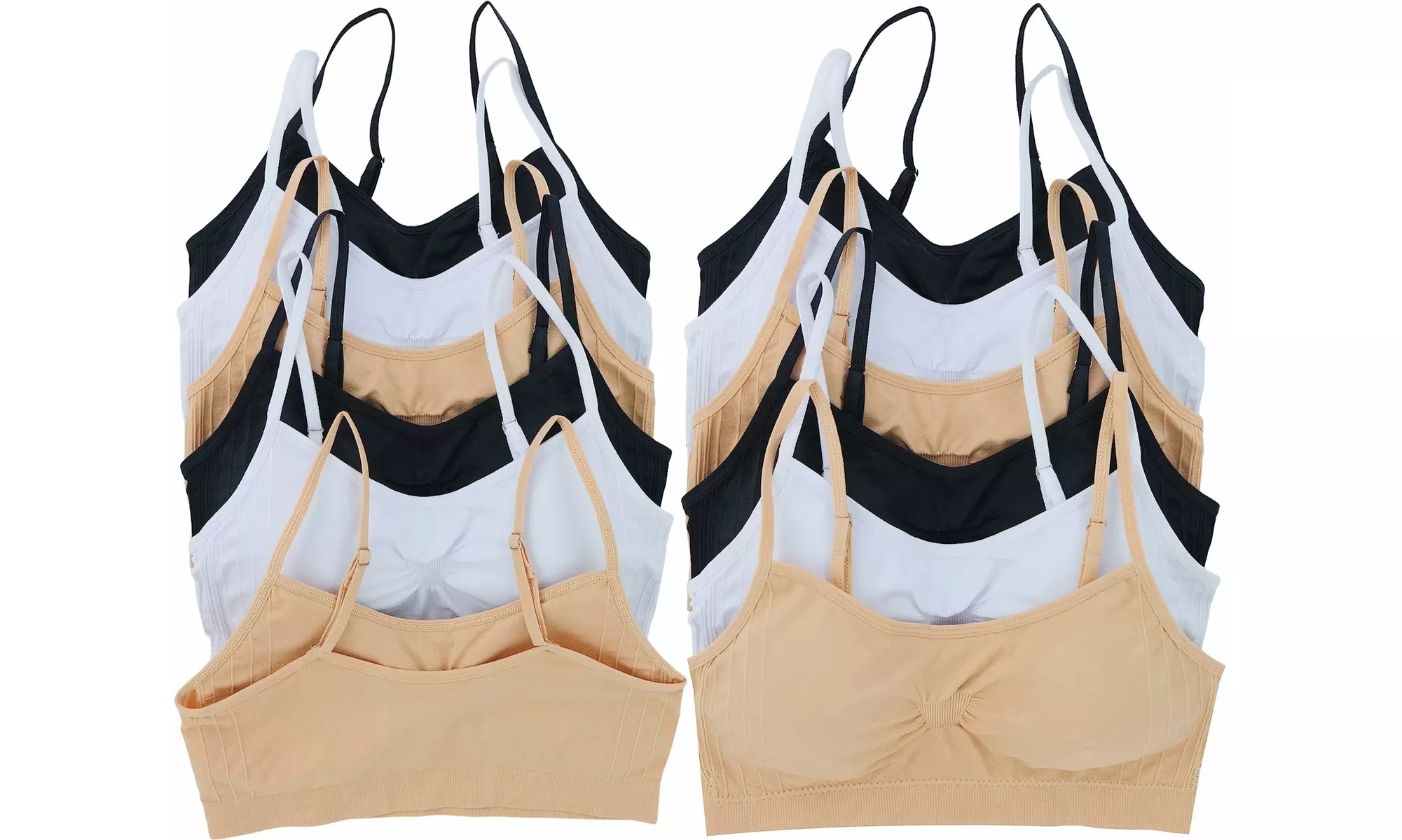 Six-Pack of LoungeLove Women's Seamless Padded Bralettes 