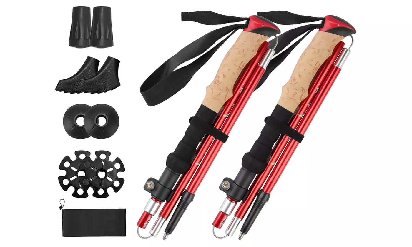 LakeForest Pack of Two Aluminum Adjustable Trekking Poles