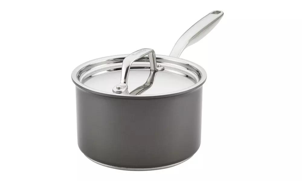 Breville Thermal Pro Hard-Anodized Nonstick 3qt Covered Saucepan Gray - Primary Image