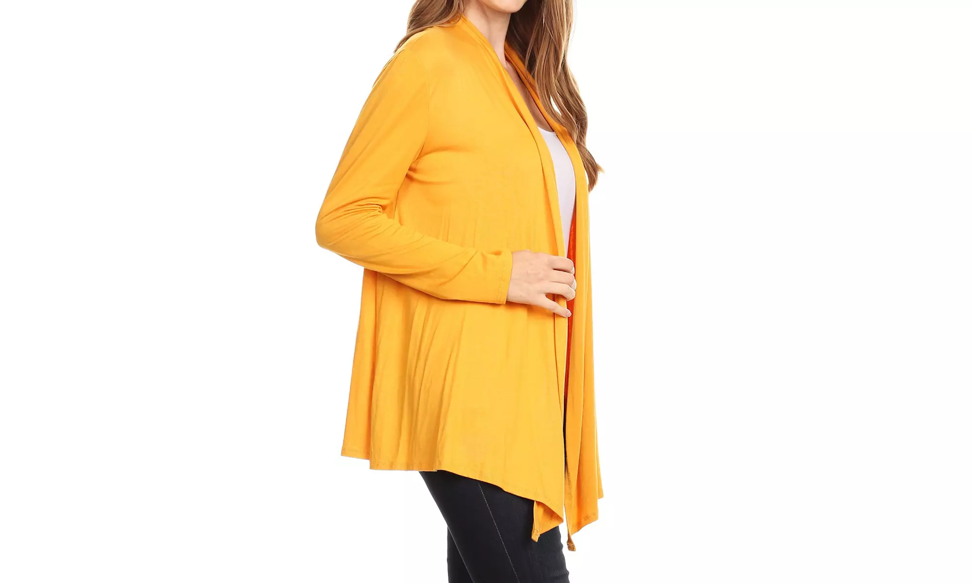 Solid Lightweight Soft Long Sleeves Open Front Cardigan