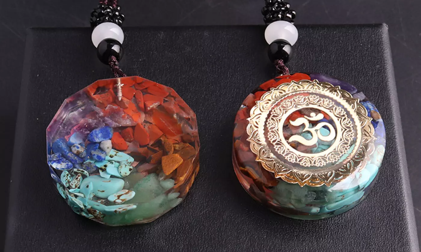 7 Chakras Crystals Stones Orgone Pendant Energy Healing Necklace Gift