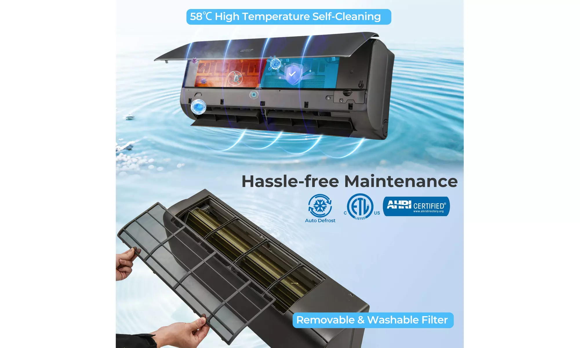 Costway Wifi Enabled Mini Split AC 20.5/22 SEER2 115V Inverter Air Conditioner