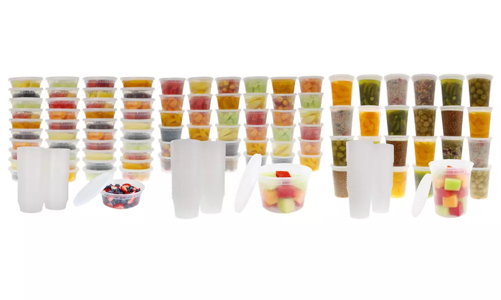 Meal Prep Food Storage Containers with Lids (48 or 100-Piece Set) - Primary Image