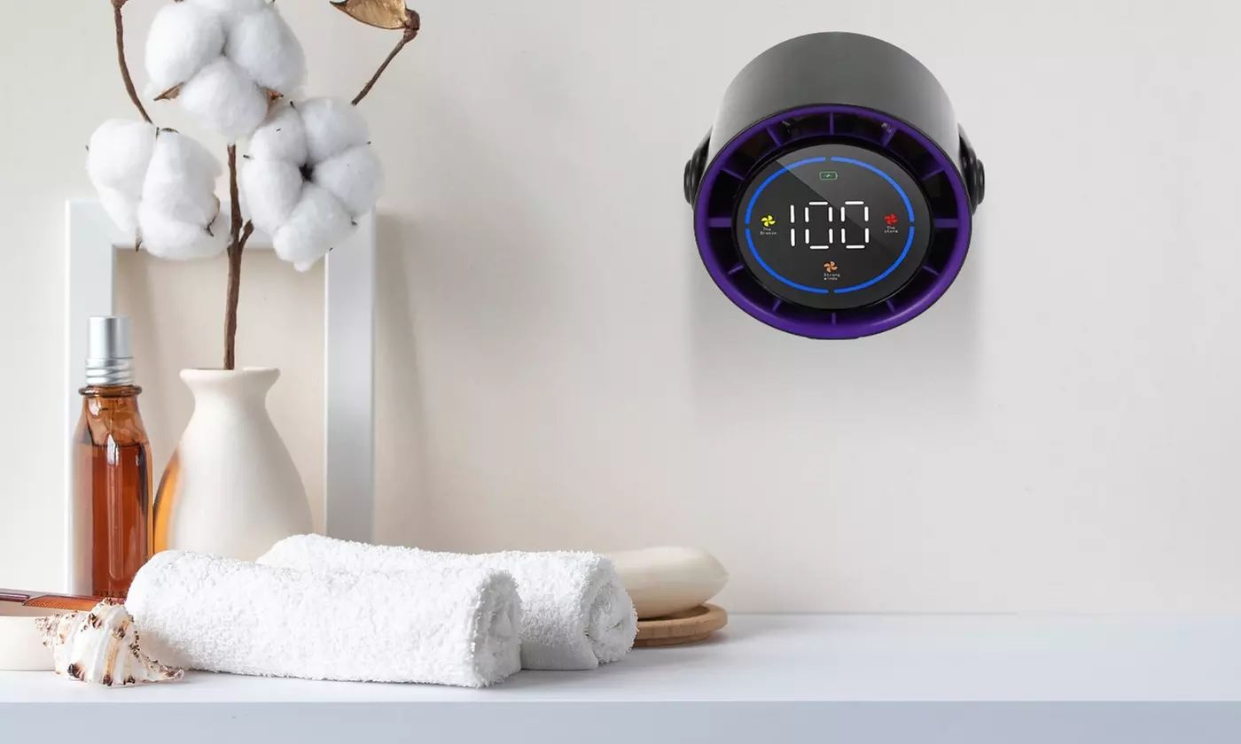 iMounTEK 100-Speed Rechargeable Desk Fan with 120-Degree Tilt & Wall-Mount Hooks