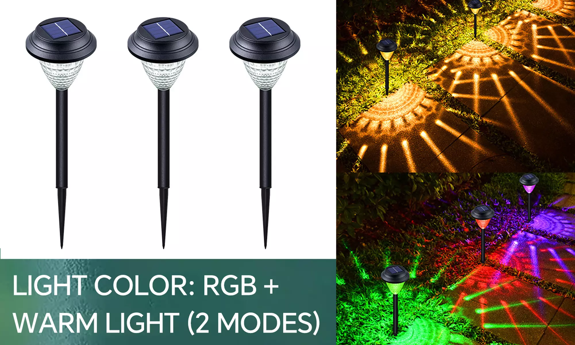 Outdoor Solar Pathway Lights with LED Waterproof Glass Shade for Decor 6 Pcs
