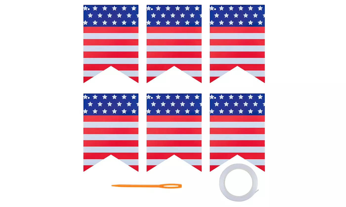 USA Star Flag Banner Bunting Patriotic 4th of July Decorations Party Supplies