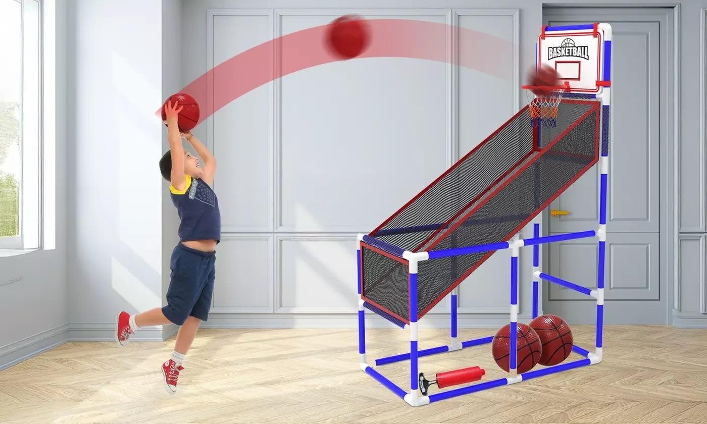 iMounTEK Kids' Adjustable Basketball Hoop Set with 2 Balls for Ages 3-12