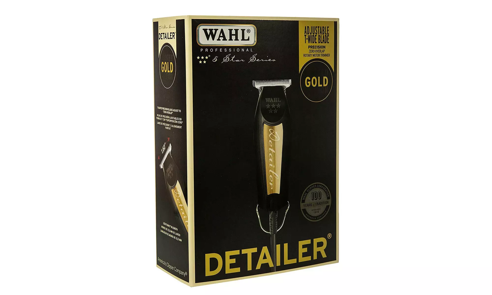WAHL 5-Star Series Detailer T-Wide Blade Gold Trimmer 8081-1100 Made in USA - Primary Image