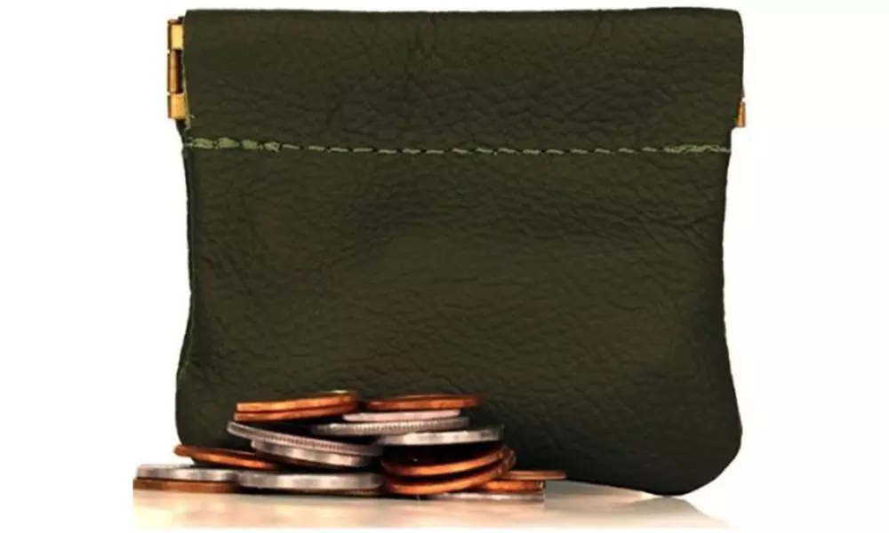 Classic Leather Squeeze Coin Purse change Holder For Men, Pouch size 3.5 X 3.5" - Second Medium