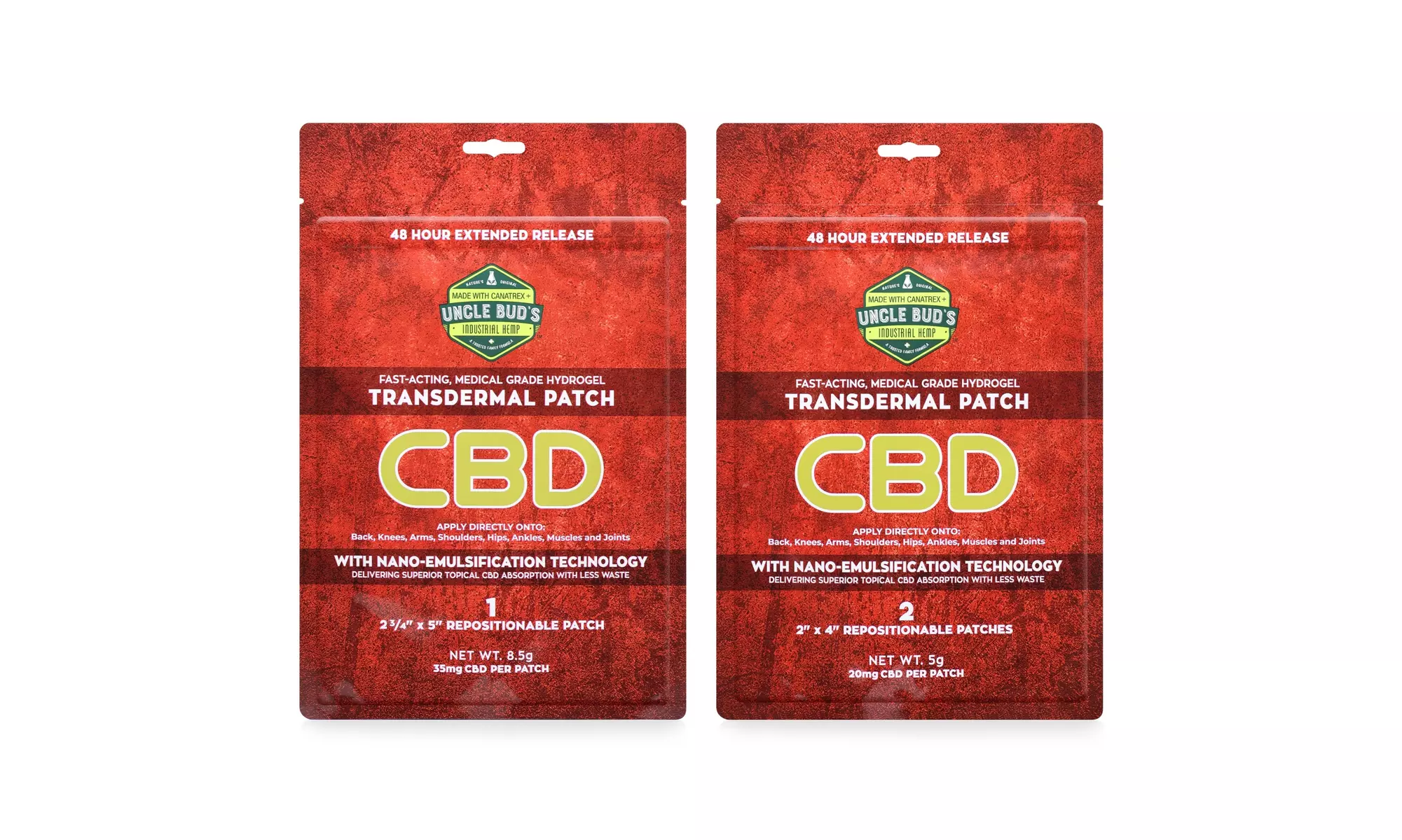 Uncle Bud's CBD Transdermal Patch 2 Pack (20mg or 35mg) - Primary Image
