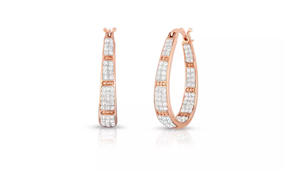Beautiful Inside Out Crystal Hoop Earrings (Various Metals & Styles)