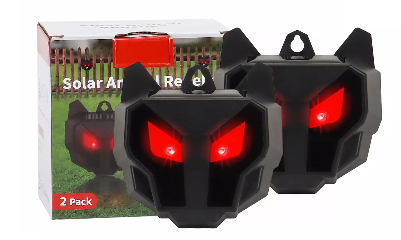 2 Packs Solar Nocturnal Animal Repeller Predator Control Light Coyote Repellent - Primary Image