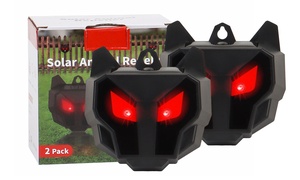 2 Packs Solar Nocturnal Animal Repeller Predator Control Light Coyote Repellent