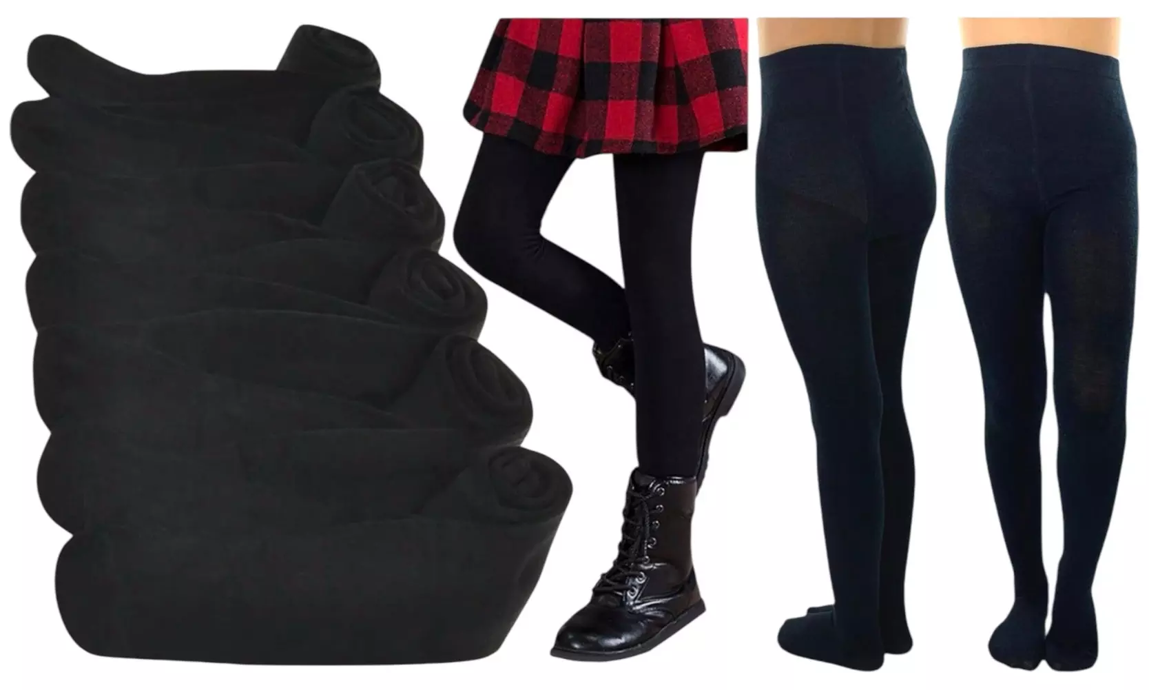 ToBeInStyle Pack of Six Kids' Classic Pull-On Assorted Warm Winter Tights