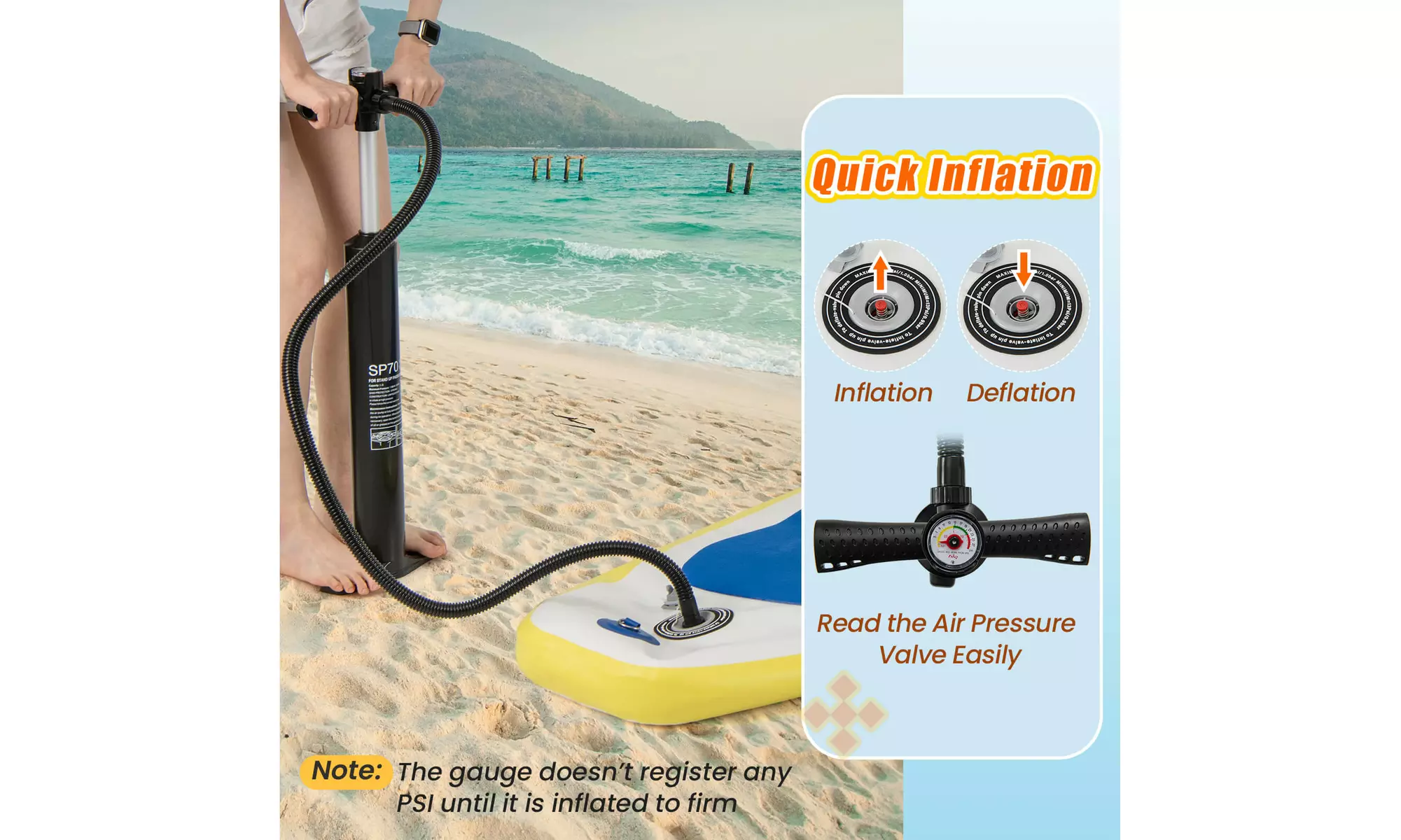 Goplus 11' Inflatable Stand Up Paddle Board whth Accessories Paddle Hand Pump