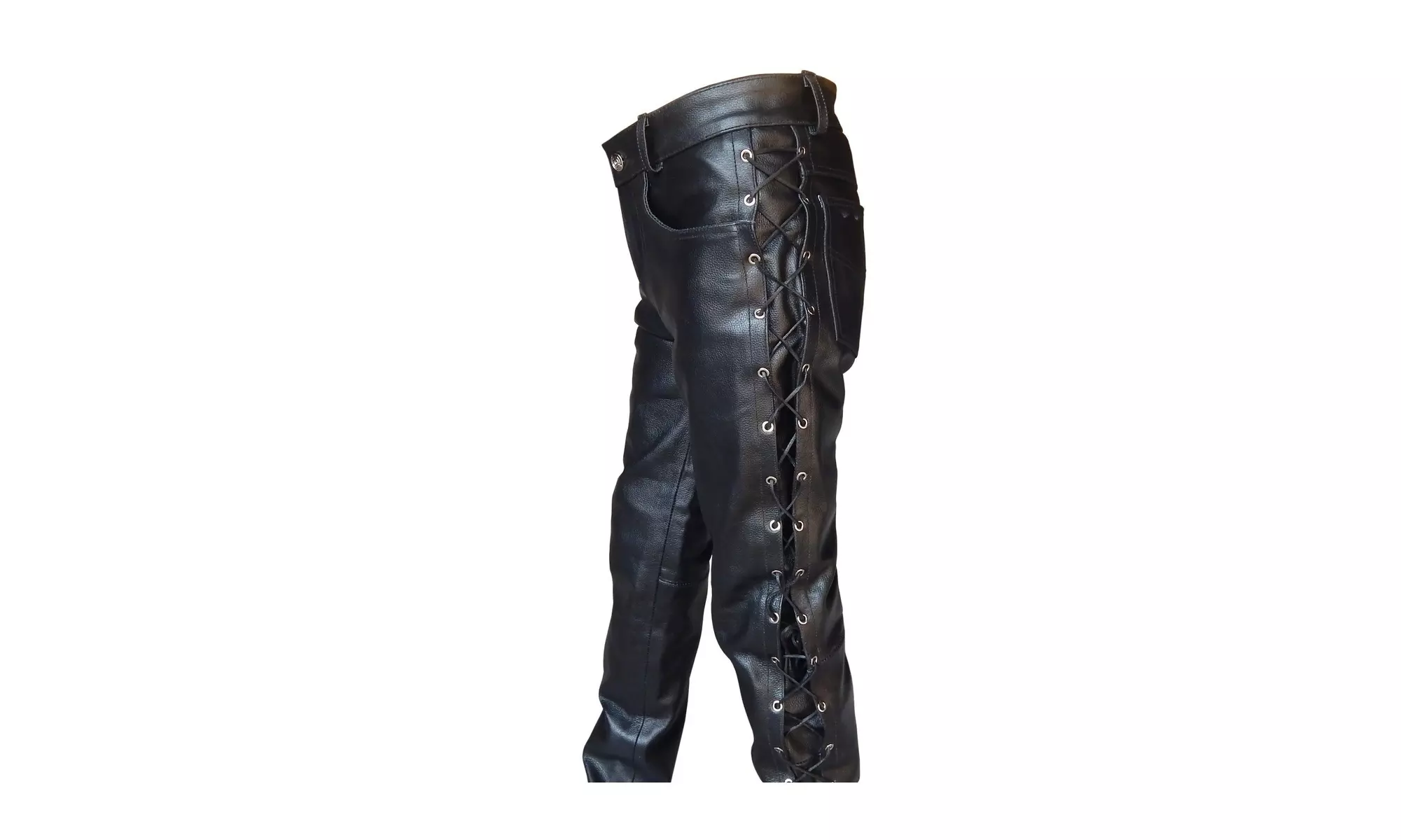 ARD Men's Thick Cow Leather Side Laces Jeans Model Pant  - Second Medium
