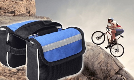 Bolso para bicicletas con 2 bolsillos de almacenamiento y bolsa para smartphone accesible