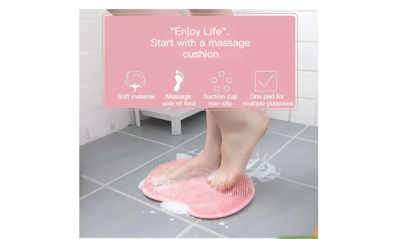 Shower Foot Back Exfoliating Massager Scrubber Mat with Non-Slip Suction Cups