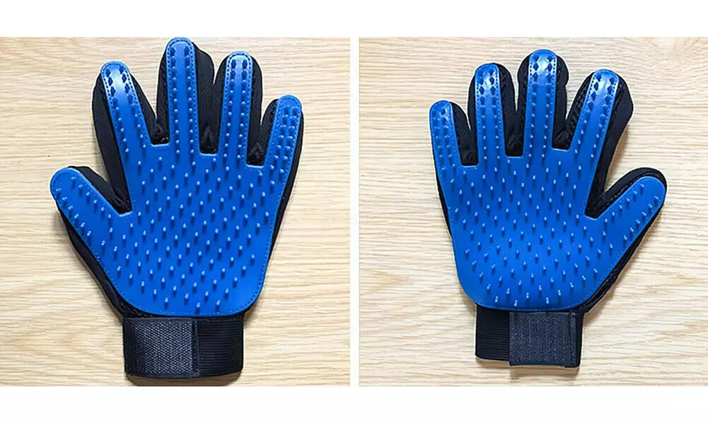 1-2 Pair Pet Dog Cat Deshedding Brush Grooming Glove Massage Hair Fur Removal