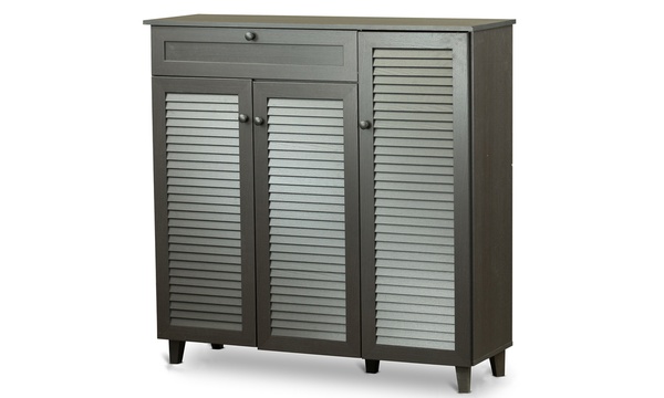 Grey shoe cabinet online groupon